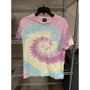 Pink Tie Dye Santa Cruz Tshirt Unisex Medium‎ Preowned